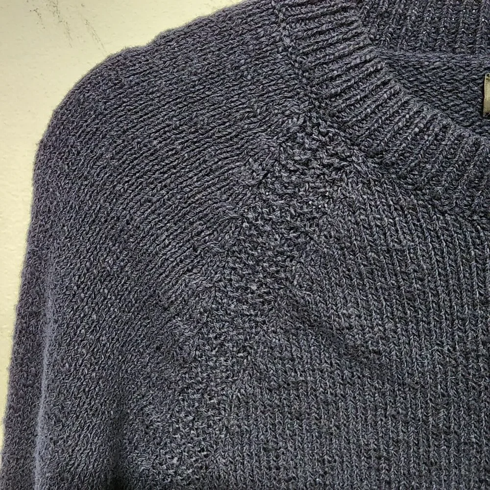 J.Crew Mens Pullover Sweater Size M Dark Blue 100% Cotton Preppy Classic Dad